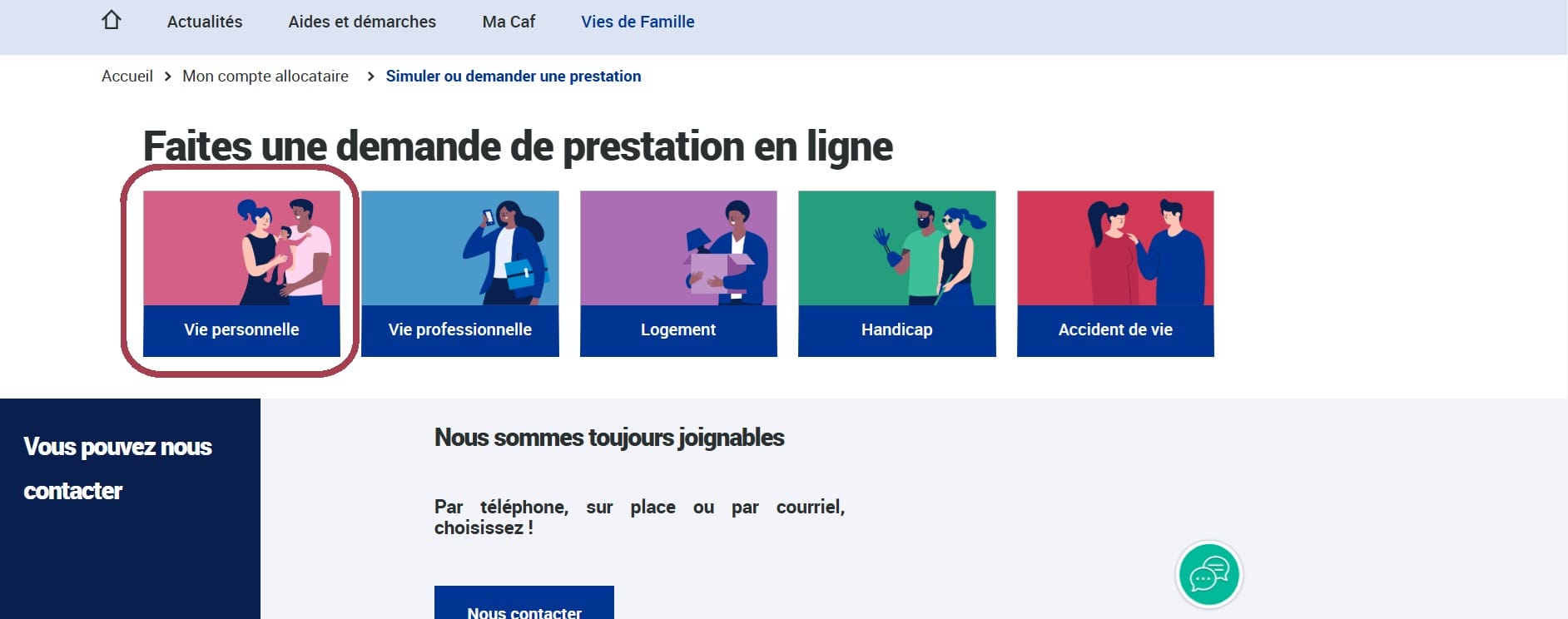 Choix du mode de garde lors de la demande de CMG en ligne