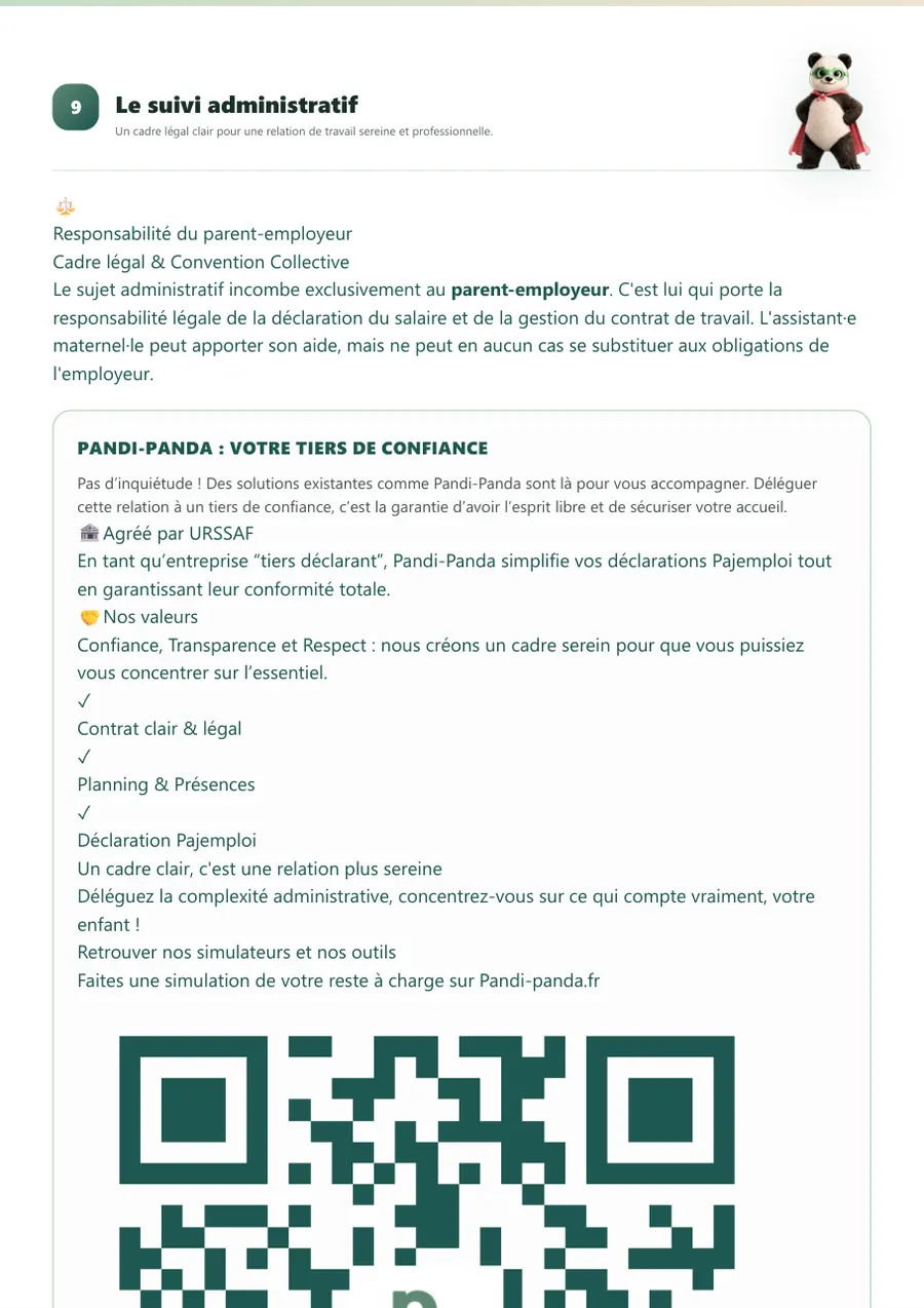 Exemple de projet d'accueil d'assistante maternelle, page 10 : le suivi administratif